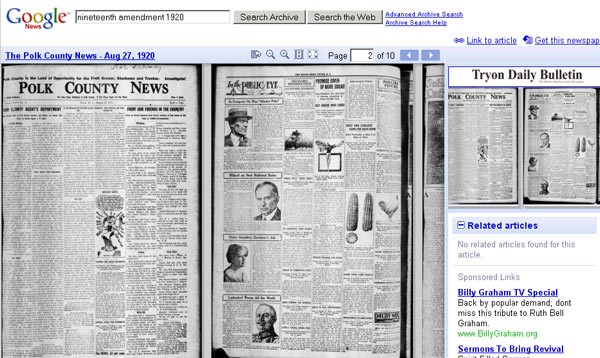 Google newspaper archives image