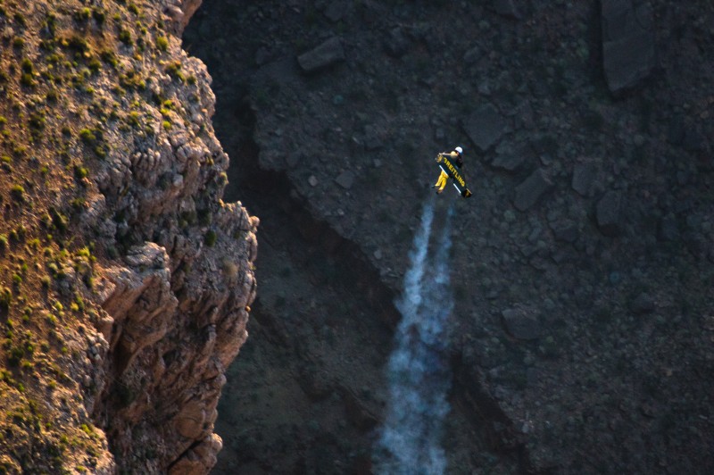 Jet-Propelled wing flying over the Grand Canyon: Jetman