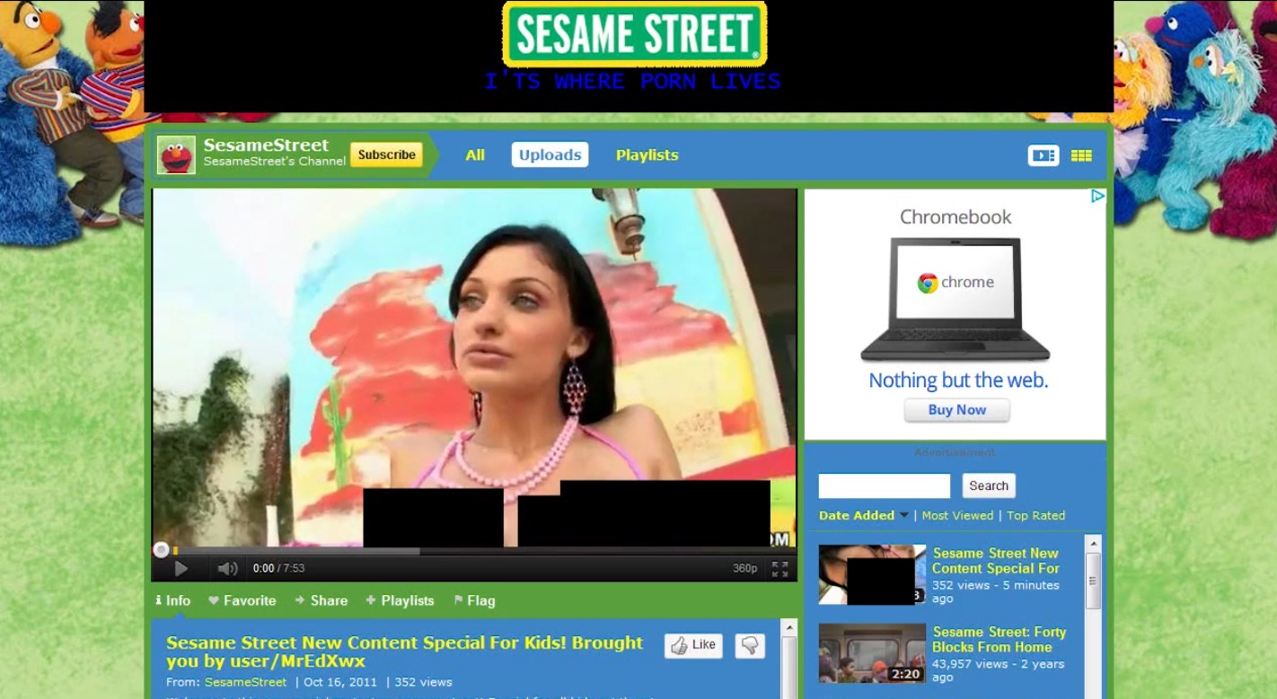Sesame Street YouTube channel hacked, serves porn