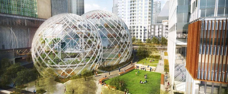 Amazon’s planned office in downtown Seattle includes massive biodomes